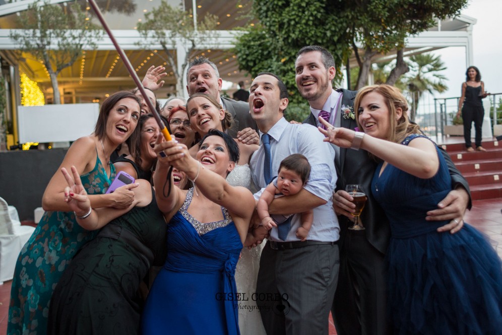 boda barcelona mirabe amigos selfie