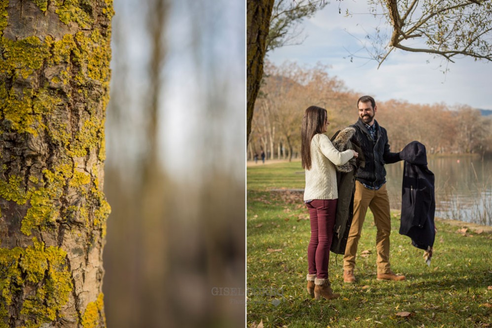 008 fotografia preboda novios arboles chaquetas momentos graciosos detalles